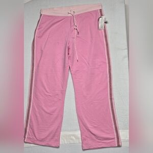 N.Y.L Stretch XL Sweat Pants Pink Athleisure Roomy Leg Cotton Blend Pull On